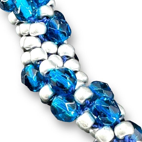 Beaded Multi Strand Bracelet Bracelet Box Clasp Signed Neumann Metall - Picture 3 of 7